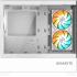 GIGABYTE C201 Panoramic ICE Mid Tower Gaming Case, Full-size tempered glass side panel, Detachable dust filters, Includes 3 ARGB fans, White